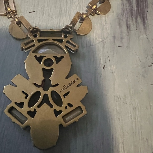 STELLA & DOT 26” lariat red orange statement crystal enamel NECKLACE GOLD TONE - Picture 13 of 14